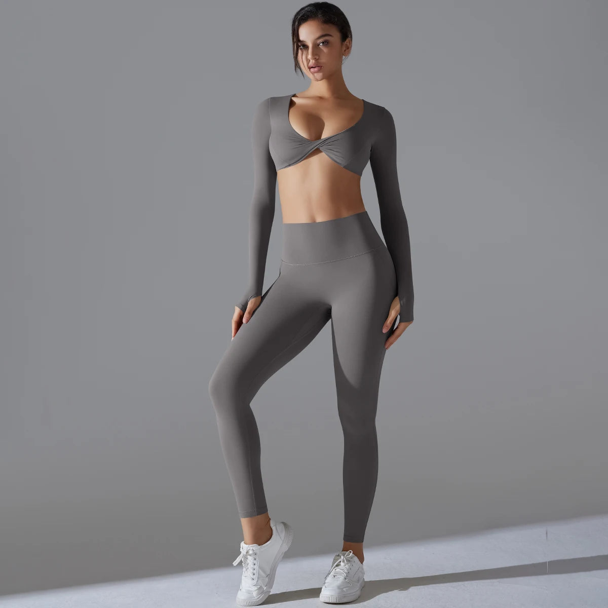 Seamless activewear set – high-waist squat-proof leggings